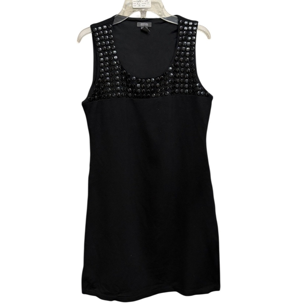 NWOT Kenneth Cole‎ Reaction Black Studded Scoop Neck Sleeveless Shift Dress XS